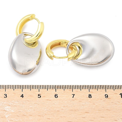 Oval Brass Hoop Earrings for Women EJEW-U057-06A-04GP-1