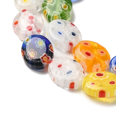 Handmade Millefiori Glass Heart Bead Strands LK-U001-01-1