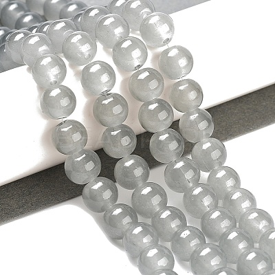 Imitation Jade Glass Beads Strands DGLA-S076-8mm-30-1