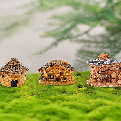 3Pcs 3 Styles Resin House Decorations DJEW-LP0001-25-1