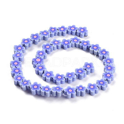 Handmade Flower Polymer Clay Beads Strands CLAY-M003-07L-1
