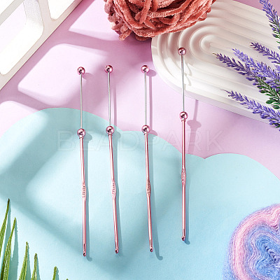 4Pcs DIY Alloy Beadable Crochet Hooks AJEW-TA0003-50D-1