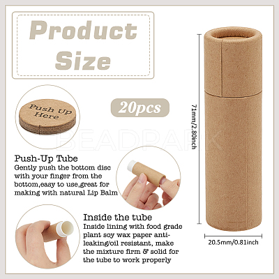 Kraft Paper Empty Lipstick Bottle LS-AJEW-WH0752-063-1