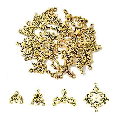 20Pcs 4 Styles Tibetan Style Alloy Chandelier Component Links FIND-YW0008-02-1