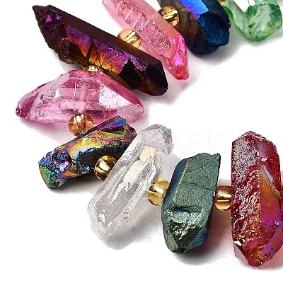 Electroplated Natural Quartz Crystal Beads Strands G-F800-F09-1