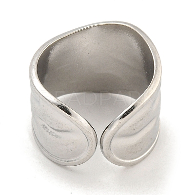 Non-Tarnish 304 Stainless Steel Open Cuff Finger Rings RJEW-P114-12P-1