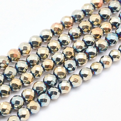 Electroplate Non-magnetic Synthetic Hematite Beads Strands G-L486-C-19-1