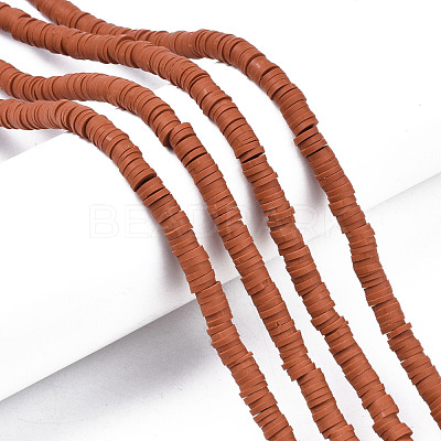 Handmade Polymer Clay Beads Strands CLAY-R089-6mm-158-1