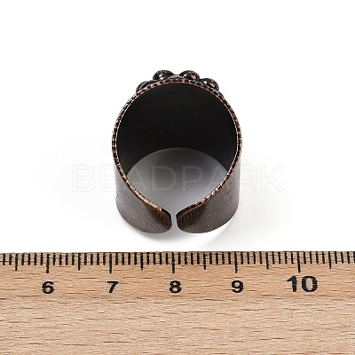 Brass with Natural Labradorite Cuff Rings RJEW-Z112-02R-02-1