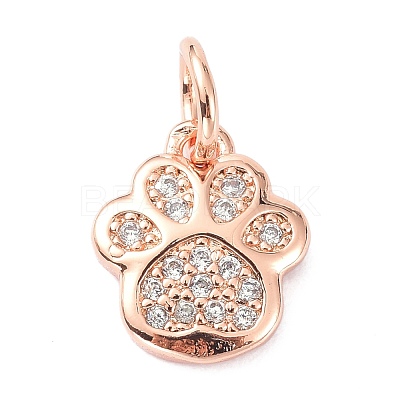 Brass Micro Pave Cubic Zirconia Charms ZIRC-C022-22RG-1