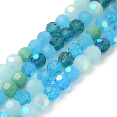 Electroplate Glass Beads Strands EGLA-P048-AM-1