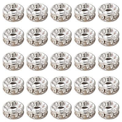 Brass Rhinestone Spacer Beads RB-YW0001-04D-01S-1