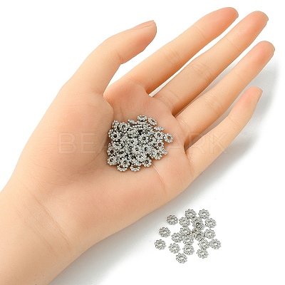 Alloy Daisy Spacer Beads PALLOY-YW0001-80-1