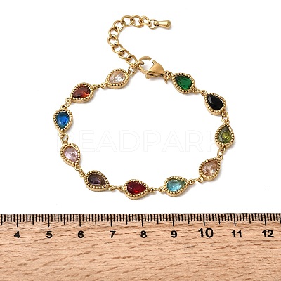 304 Stainless Steel Link Chain Bracelets for Women BJEW-A093-01A-G-1