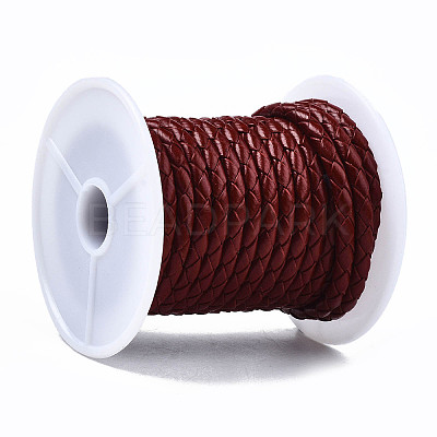 Braided Cowhide Leather Cord NWIR-N005-01A-3mm-1