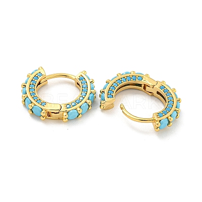 Rack Plating Brass Micro Pave Cubic Zirconia Hoop Earring EJEW-C102-13G-1