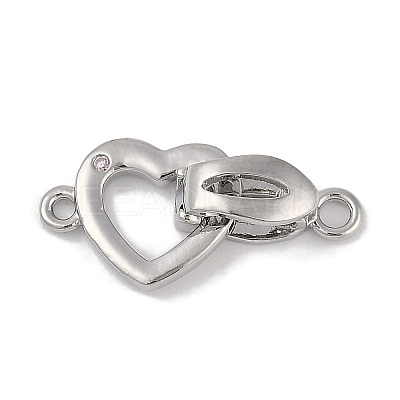 Heart Brass Fold Over Clasps FIND-U017-19P-1