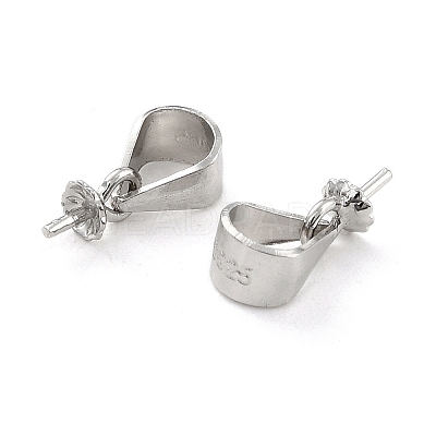 Anti-Tarnish Rhodium Plated 925 Sterling Silver Peg Bails STER-Z001-115P-1