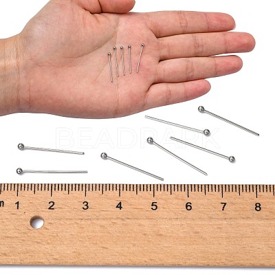 Tarnish Resistant 304 Stainless Steel Ball Head Pins X-STAS-M010-20mm-01-1