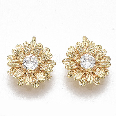 Brass Cubic Zirconia Charms X-KK-S355-014-NF-1