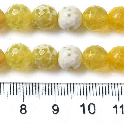 Dyed & Heated Natural Fire Crackle Agate Beads Strands G-P539-B01-18-1