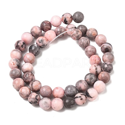 Natural Pink Zebra Jasper Beads Strands G-P231-01-8mm-1