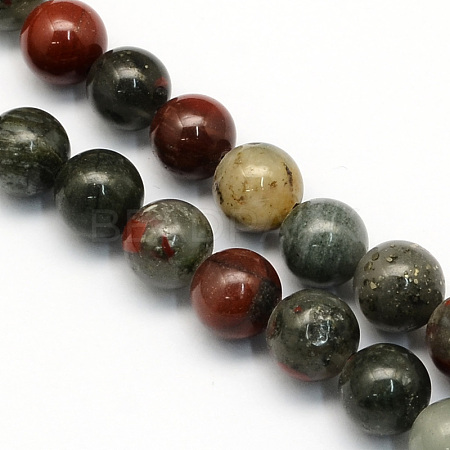 Natural African Bloodstone Beads Strands G-S184-10mm-1
