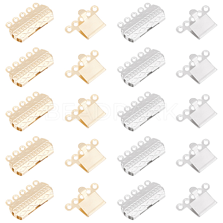 Unicraftale 24Pcs 2 Colors 304 Stainless Steel Box Clasps STAS-UN0056-34-1