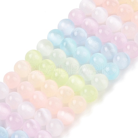 Macaron Color Natural Selenite Beads Strands G-C142-01B-10-1
