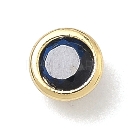 Flat Round Brass Micro Pave Cubic Zirconia Cabochons KK-P345-13G-A09-1