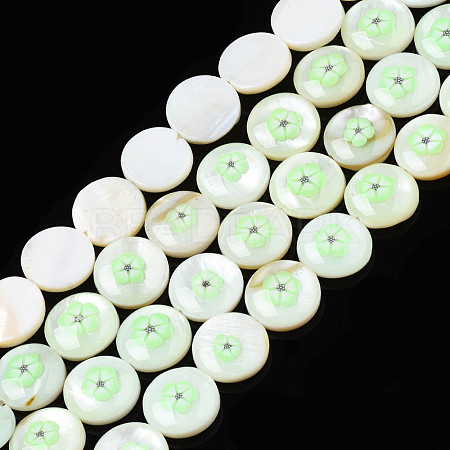 Natural Freshwater Shell Enamel Beads SHEL-N026-194-03B-1
