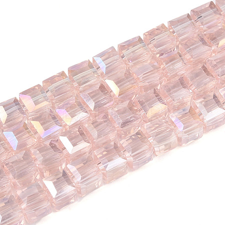 Electroplate Glass Beads Strands EGLA-D018-4x4mm-82-1