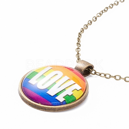 Rainbow Pride Necklace NJEW-F290-01E-1