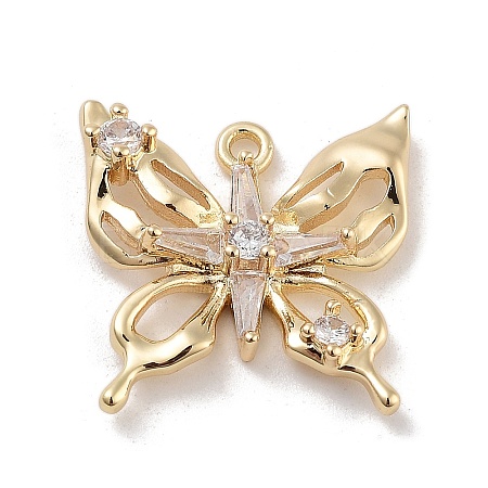 Brass Pave Clear Cubic Zirconia Pendants LS-KK-Z061-14G-01-1
