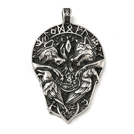 316 Surgical Stainless Steel Pendants STAS-Z073-75AS-01-1