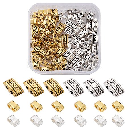 100Pcs 4 Style Non-magnetic Synthetic Hematite & Tibetan Style Alloy Multi-Strand Links DIY-YW0007-28-1