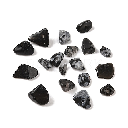 Natural Snowflake Obsidian Chip Beads G-XCP0001-27-1