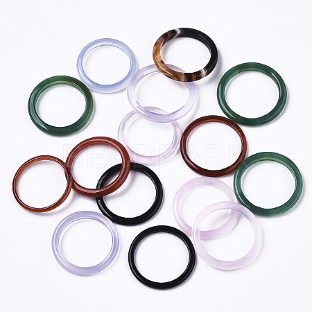 Natural White Chalcedony Linking Rings G-N0326-036-01-1