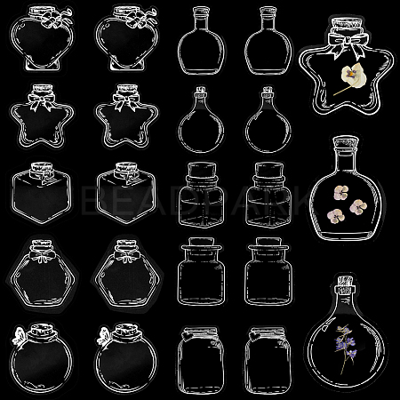 2 Styles Waterproof Self Adhesive Stamping Stickers Sets DIY-CP0011-05B-1