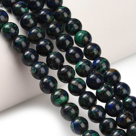 Natural Azurite Beads Strands G-Z110-C05-4mm-1
