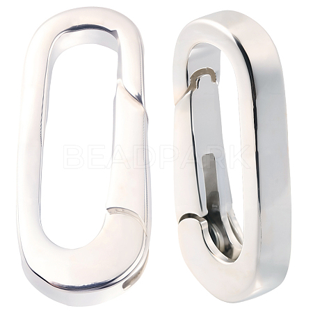 2Pcs 925 Sterling Silver Spring Gate Rings AJEW-BBC0002-58-1