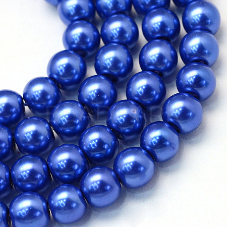 Baking Paint Pearlized Glass Pearl Round Bead Strands HY-Q003-4mm-28-1