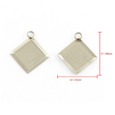 Tarnish Resistant Stainless Steel Pendant Cabochon Settings LS-STAS-Q168-12-1