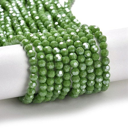 Electroplate Opaque Glass Beads Strands EGLA-A035-P4mm-A15-1