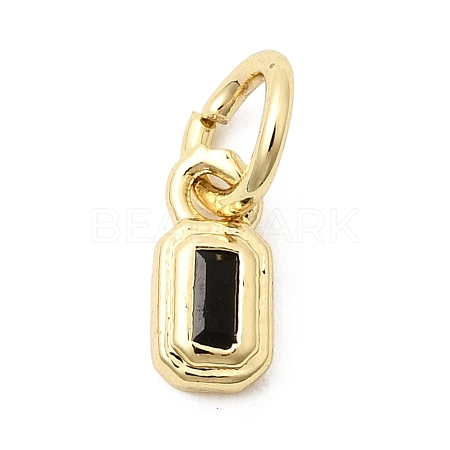 Brass Cubic Zirconia Charms KK-G554-02D-05-1