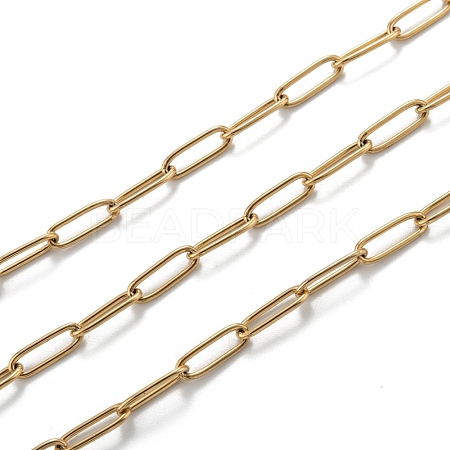 PVD Vacuum Plating 304 Stainless Steel Paperclip Chains CHS-L022-03B-G-1