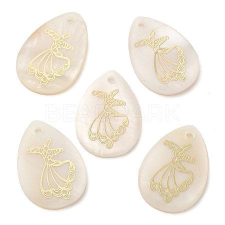 Natural Freshwater Shell Pendants SHEL-K006-23-1