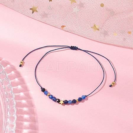 Natural Round Kyanite Beads Braided Bead Bracelets for Women BJEW-JB11655-10-1