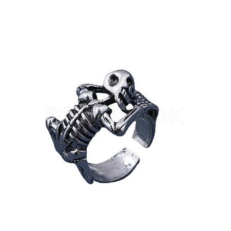 Alloy Skeleton Open Cuff Rings SKUL-PW0002-007AS-1