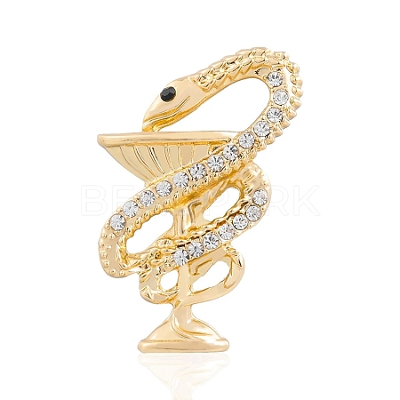 Snake Alloy Rhinestone Brooches PW-WGD883D-01-1